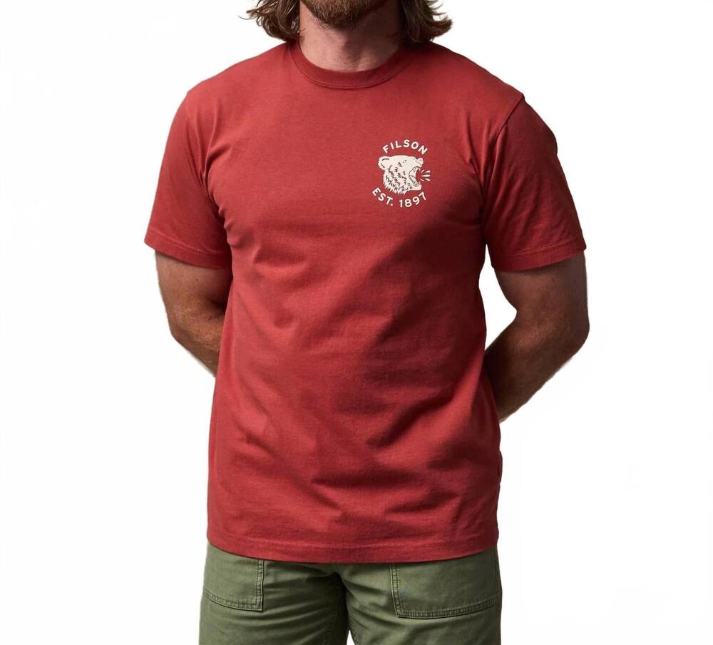 NEW FILSON bear graphic t-shirt in red